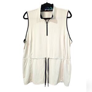 NWT Lady Hagen Floral Drawstring Sleeveless Golf Polo Birch Size XXL